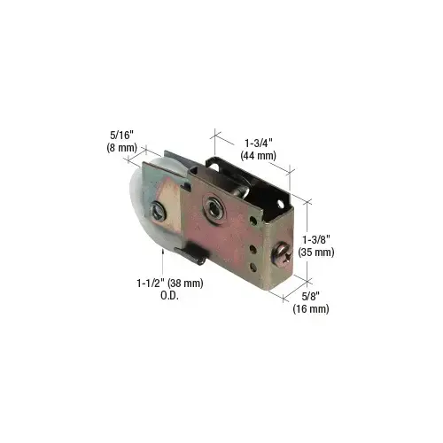 CRL N6576 1-1/2" Nylon Sliding Mirror Door Roller with 9/16" Wide Housing for Marshall