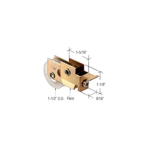 CRL N6946 1-1/2" Nylon Ball-Bearing Wardrobe Door Roller Assembly