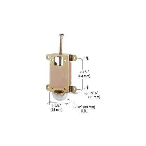 CRL N6963 1-1/2" Flat Nylon Mirror Wardrobe Door Roller for Contractors Mirror