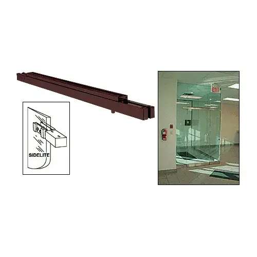 Black Bronze Anodized Single Narrow Floating Header with Surface Mounted Top Pivots - Custom Length