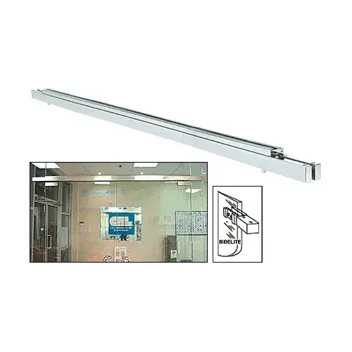 Satin Anodized Double Narrow Floating Header with Surface Mounted Top Pivots - Custom Length