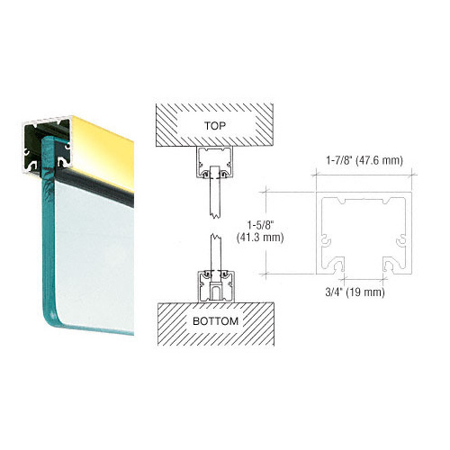 Brite Gold Anodized Wide U-Channel With Top Load Roll-In Glazing Gasket for 3/8" and 1/2" Glass - Custom Length