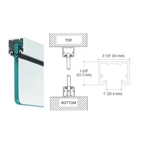 Satin Anodized Wide U-Channel with Top Load Roll-In Glazing Gasket for 3/4" Glass - Custom Length