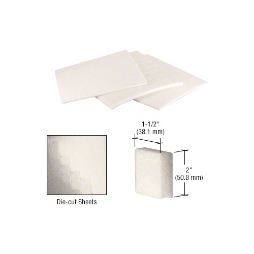 1-1/2" x 2" x 1/4" Super Duty Shipping Pads White