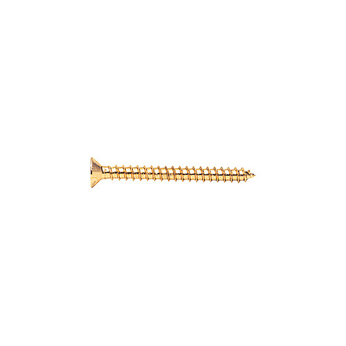Gold Plated 10 x 2" Wall Mounting Flat Head Phillips Sheet Metal Screws - pack of 10