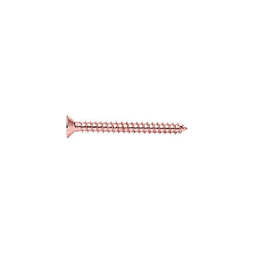 Polished Copper 10 x 2" Wall Mounting Flat Head Phillips Sheet Metal Screws - pack of 10