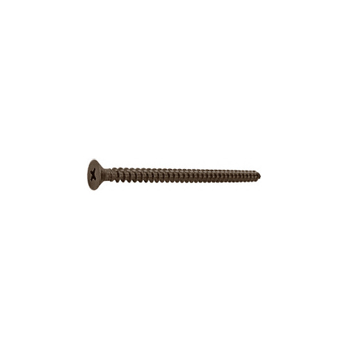 CRL P1030RB Oil Rubbed Bronze 10 x 3" Wall Mounting Flat Head Phillips Sheet Metal Screws - pack of 10