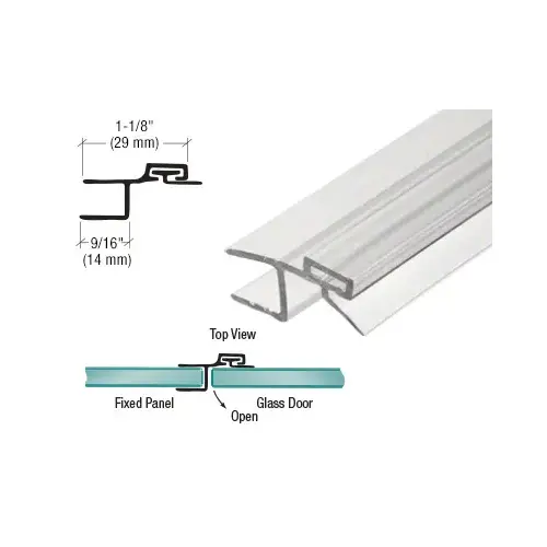 Polycarbonate Strike and Door H-Jamb with Vinyl Insert 180 Degree for 1/2" Glass -  84" Length Clear