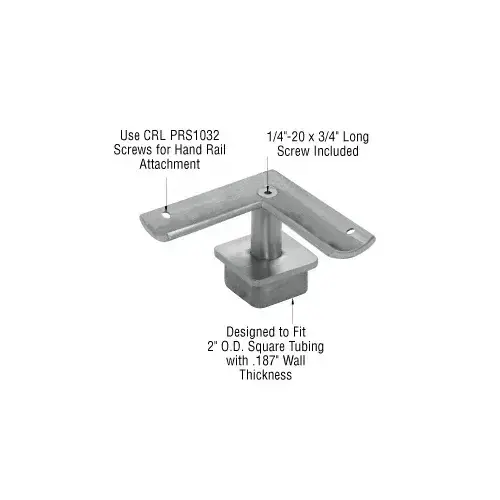 CRL P1F9BS Brushed Stainless 2" Square Post P-Series 90 Degree Fixed Standoff Saddle