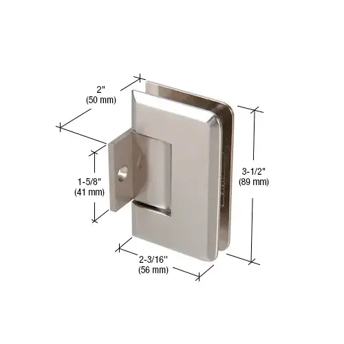 CRL P1N280BN Brushed Nickel Pinnacle 280 Series 180 Degree Pony Wall Mount Hinge