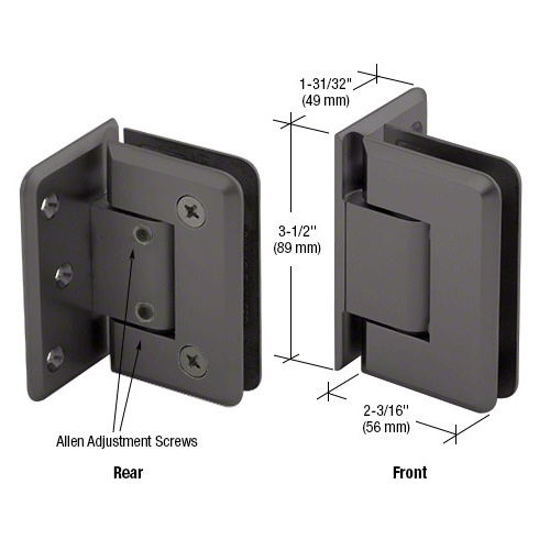 CRL P1N3440RB Oil Rubbed Bronze Pinnacle Adjustable Wall Mount Offset Back Plate Hinge