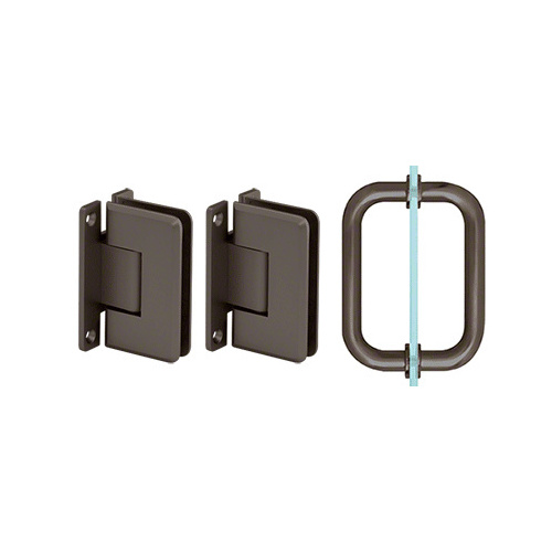 CRL P1NS30RB Oil Rubbed Bronze Pinnacle Shower Pull and Hinge Set