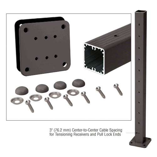 Matte Bronze 36" Tall Cable Post Kit Prepped for Flip-Toggle End