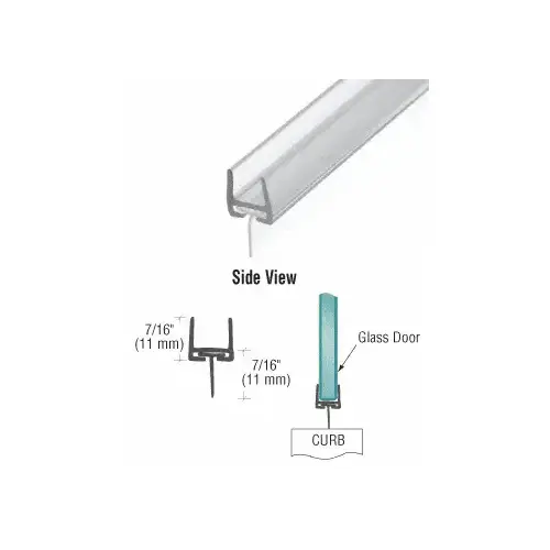 Polycarbonate Bottom Rail With Wipe for 3/8" Glass -  84" Length - pack of 5