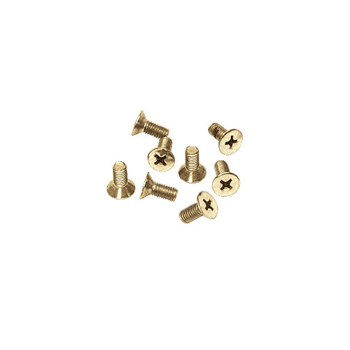 Brass 5 x 12 mm Cover Plate Flat Head Phillips Screws - pack of 8