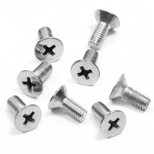 Polished Chrome 5 x 12 mm Cover Plate Flat Head Phillips Screws