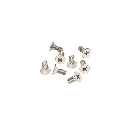 Satin Nickel 5 x 12 mm Cover Plate Flat Head Phillips Screws - pack of 8