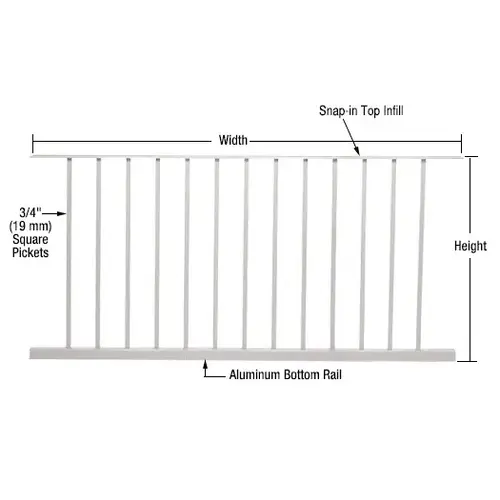 Sky White 200, 300, 350, and 400 Series 60"W x 48"H Picket Panel