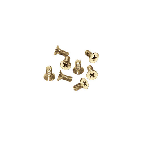 Brass 6 x 12 mm Cover Plate Flat Head Phillips Screws - pack of 8