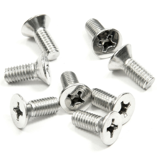 CRL P615CH Chrome 6 x 15 mm Cover Plate Flat Head Phillips Screws - pack of 8