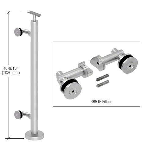 Brushed Stainless P7 Series Railing End Post Kit With RB51F Fittings