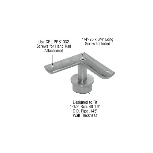 Brushed Stainless 1.9" Round Post P-Series 90 Degree Fixed Standoff Saddle