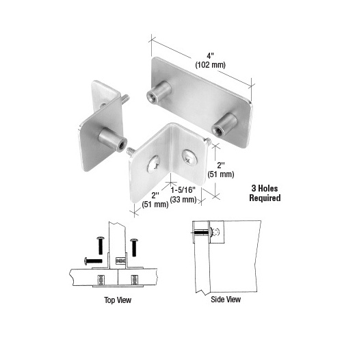 CRL PB008BS Brushed Stainless Bullet Resistant Protective Barrier System Top or Mid-Mount T-Clamp