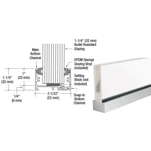 CRL PB014A Satin Anodized Two-Piece Snap Together Sash 144" Stock Length