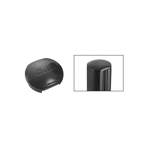 CRL PC1RBL Matte Black Aluminum Windscreen System Round Post Cap for 180 Degree Center or End Posts