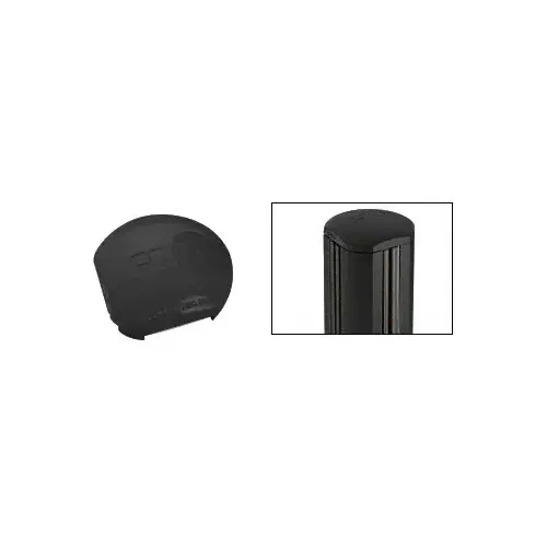 Matte Black Round Post Cap for Aluminum Windscreen System 90 Degree Corner Posts