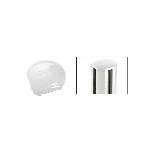 Sky White Round Post Cap for Aluminum Windscreen System 90 Degree Corner Posts