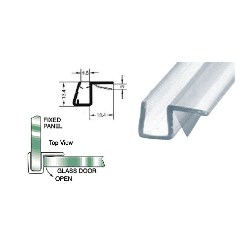 90 degree Strike Side Seal for 8 mm Glass - 48" Stock Length - pack of 5