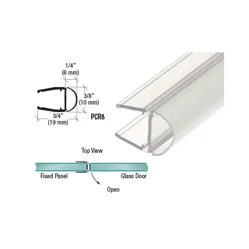 Translucent Vinyl Bulb Seal for 5/16" Glass -  84" Length Clear