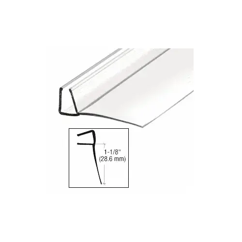 Clear Poly U-Channel with 1-1/8" (28.5 mm) Fin for 3/8" Glass -  12" Stock Length - pack of 10