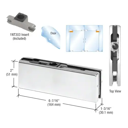 Satin Anodized Top Door Patch Fitting With 1NT303 Insert