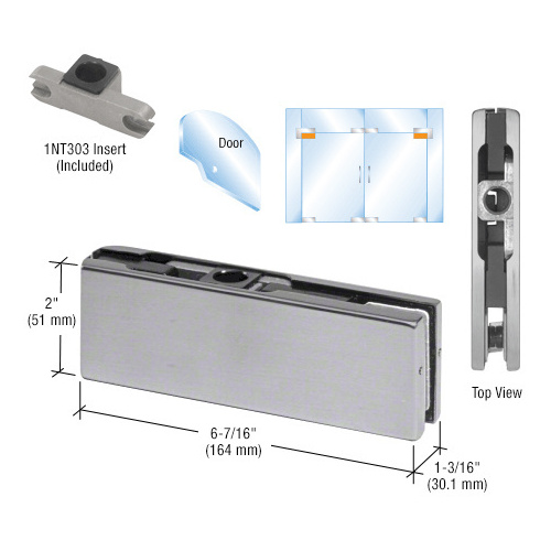 Brushed Stainless Top Door Patch Fitting With 1NT303 Insert