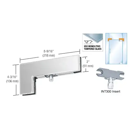 Brushed Stainless Sidelite Transom Patch With 1NT300 Insert