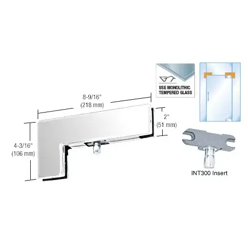 Polished Stainless Sidelite Transom Patch With INT300 Insert