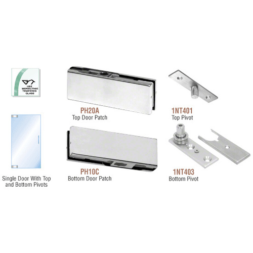 Brushed Stainless North American Patch Door Kit - Without Lock