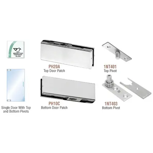 Brushed Stainless North American Patch Door Kit - Without Lock