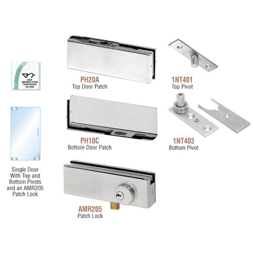 Brushed Stainless North American Patch Door Kit - With Lock