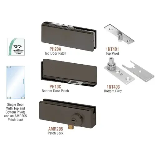 Black Bronze Anodized North American Patch Door Kit - With Lock