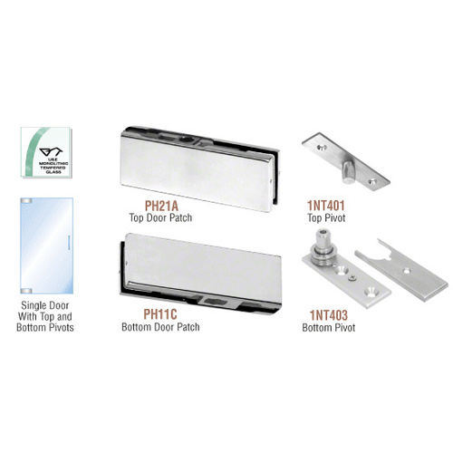 Brushed Stainless European Patch Door Kit - Without Lock