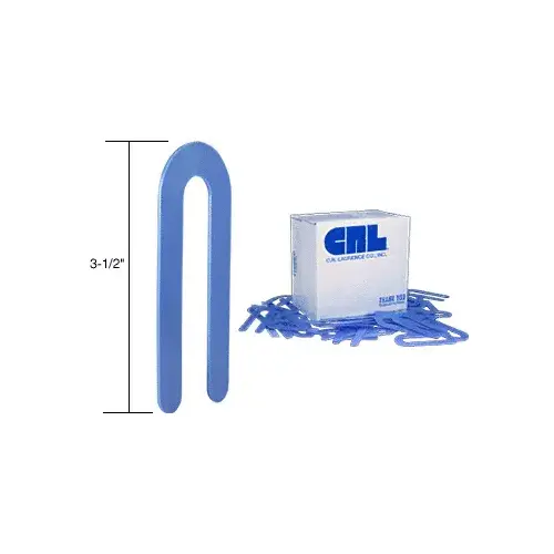 CRL PHS16-XCP100 Blue 1/16" x 3-1/2" Plastic Horseshoe Shims - pack of 100