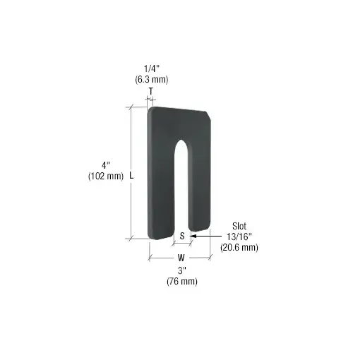 CRL PHS34-XCP100 Black 1/4" x 4" Jumbo Size Plastic Horseshoe Shims - pack of 100