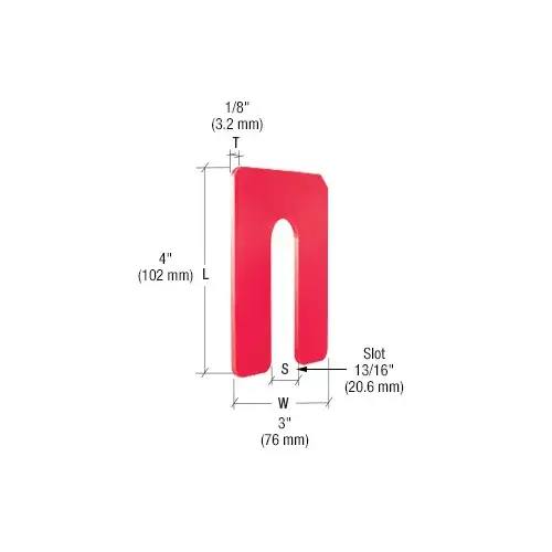 Red 1/8" x 4" Jumbo Size Plastic Horseshoe Shims - pack of 450