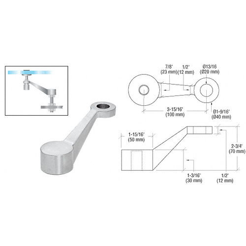 CRL PMH1BS Brushed Stainless Heavy Duty 1 Arm Column Mount Spider Fitting