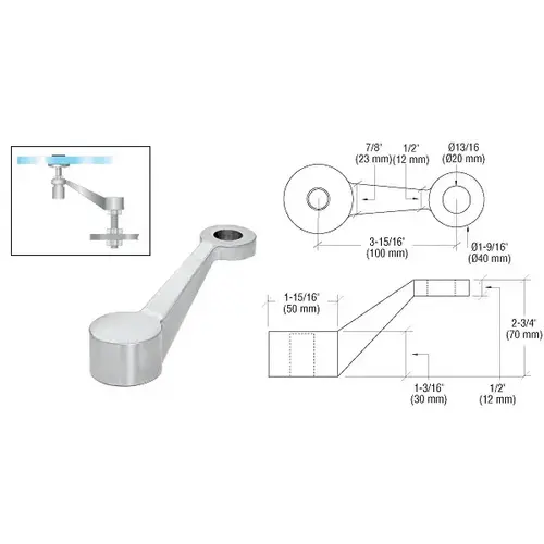 Brushed Stainless Heavy Duty 1 Arm Column Mount Spider Fitting