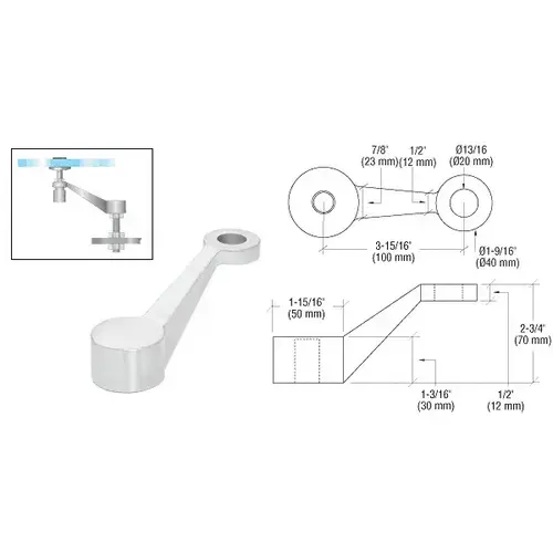 Polished Stainless Heavy Duty 1 Arm Column Mount Spider Fitting