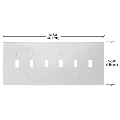 Clear Six Gang Toggle Acrylic Mirror Plate